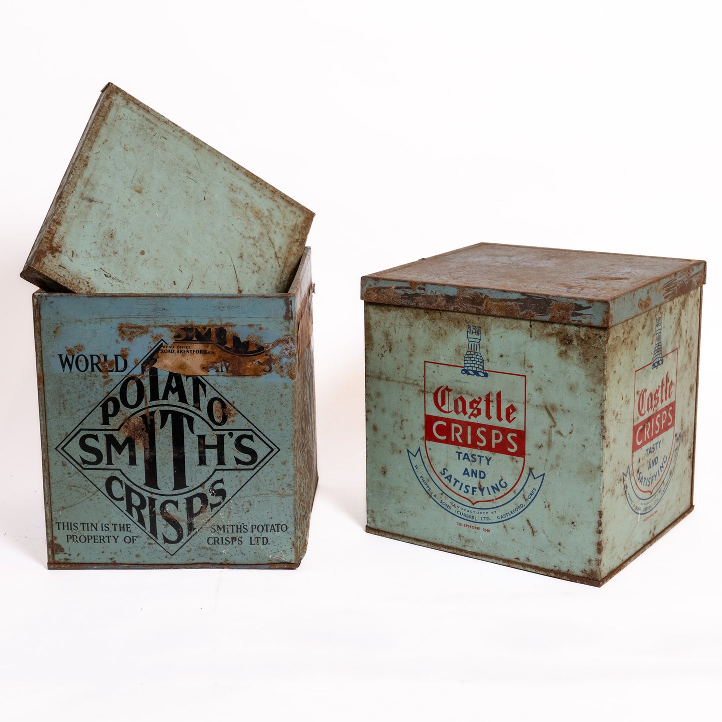 Original Smith's Potato Crisps and Castle Crisps Tins