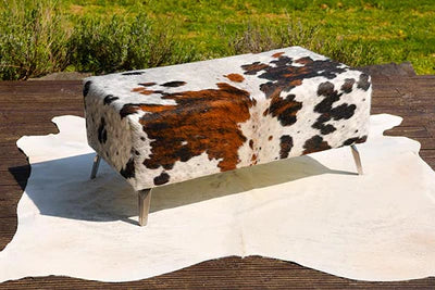 Cowhide Bench Seat Ottoman